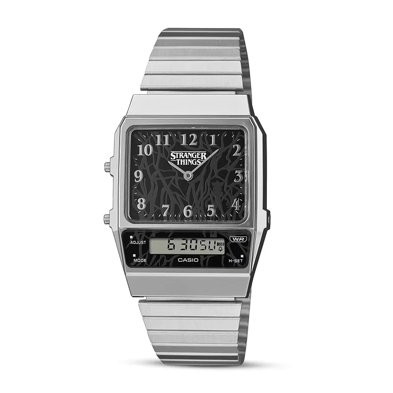 Casio X Stranger Things Vintage Twisting Vines Pattern Dial Watch | AQ-800EST-1ADR