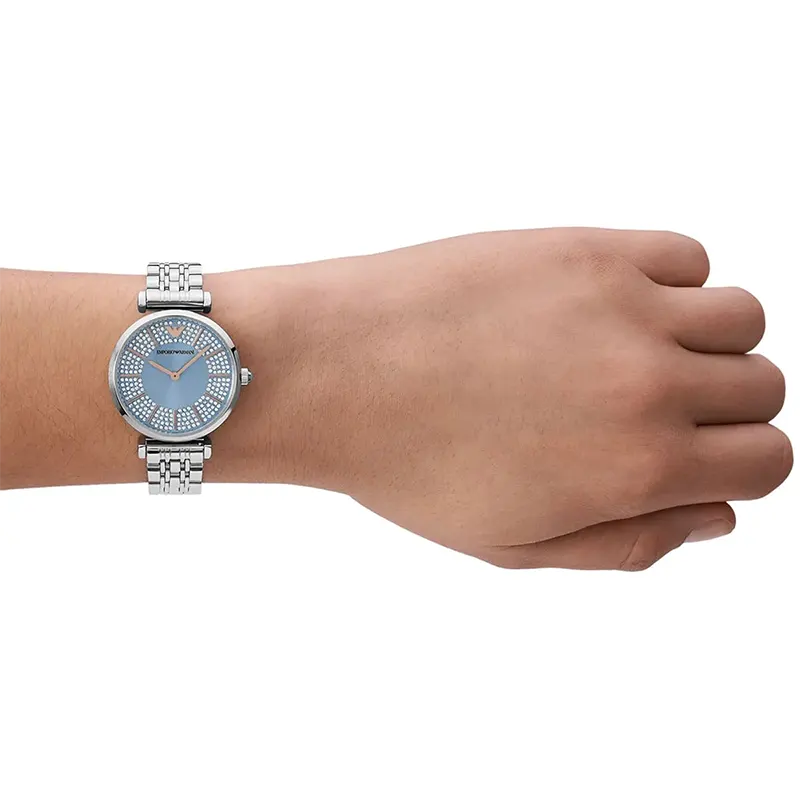 Emporio Armani Gianni T-Bar Light Blue Ladies Watch | AR11594