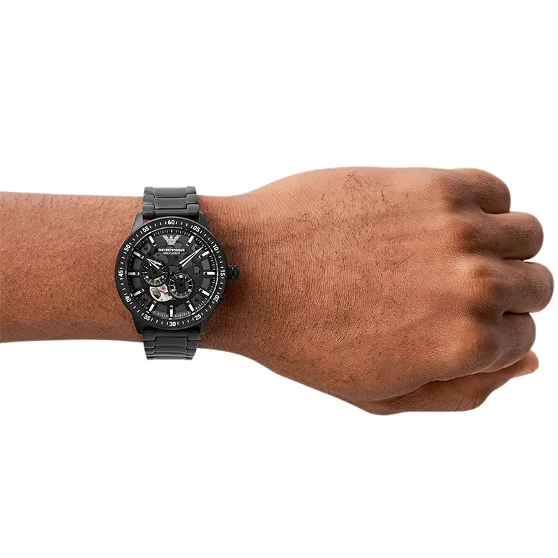 Emporio Armani Mario Automatic Black Dial Men's Watch | AR60054