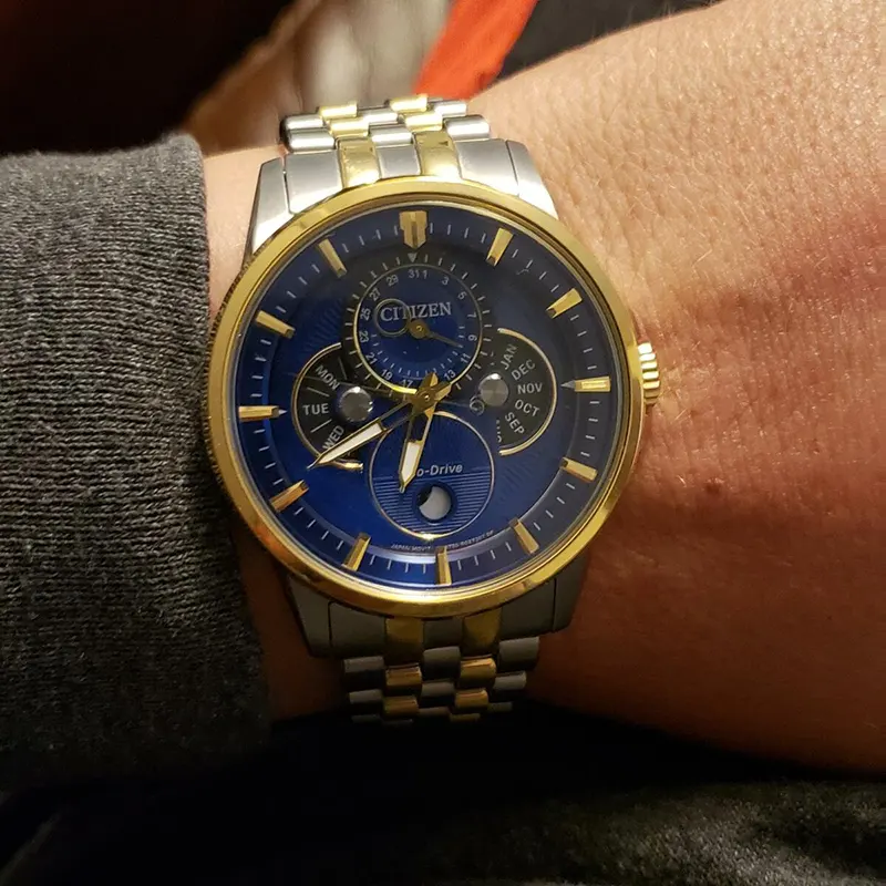 Citizen Calendrier Moonphase Eco-Drive  Blue Dial Men's Watch | BU0054-52L
