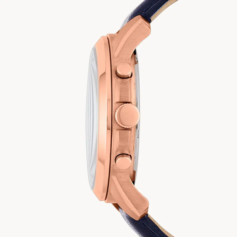 Fossil Grant Chronograph Navy Leather Men's Watch | FS4835
