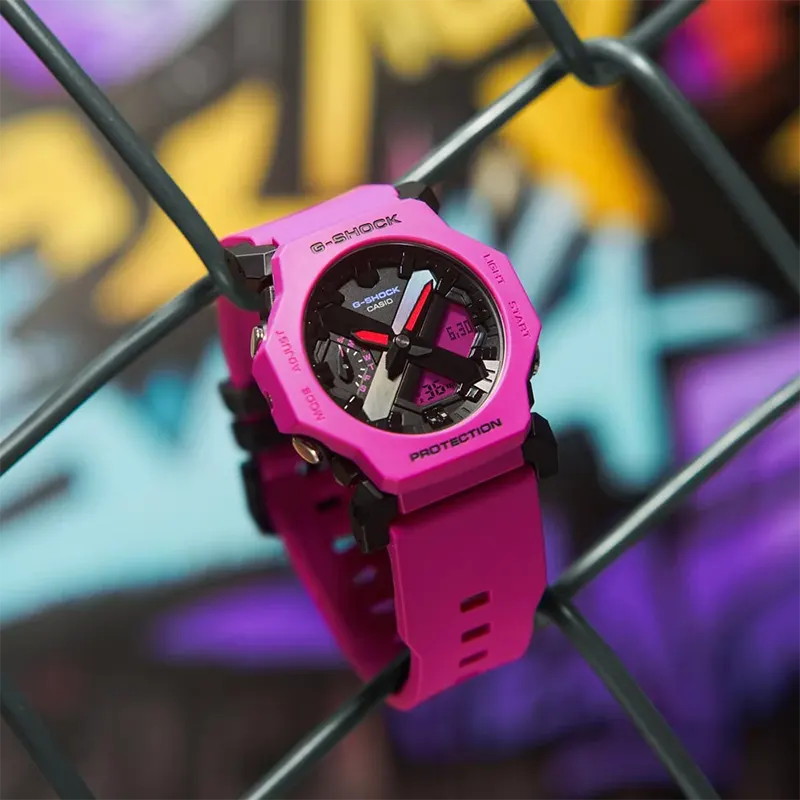 Casio G-Shock GA-2300-4A Vibrant Pink Black Dial Men's Watch