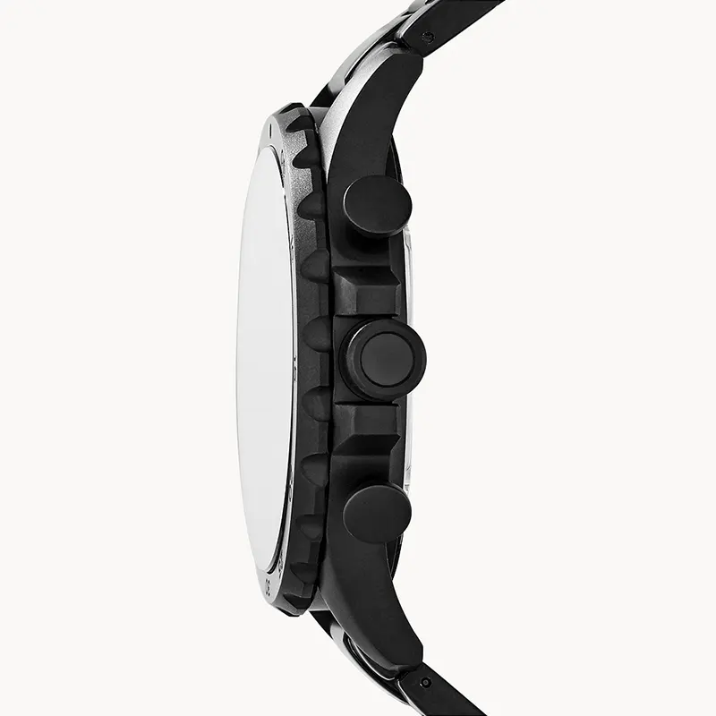 Fossil Nate Chronograph Black Stainless Steel Men's Watch | JR1356