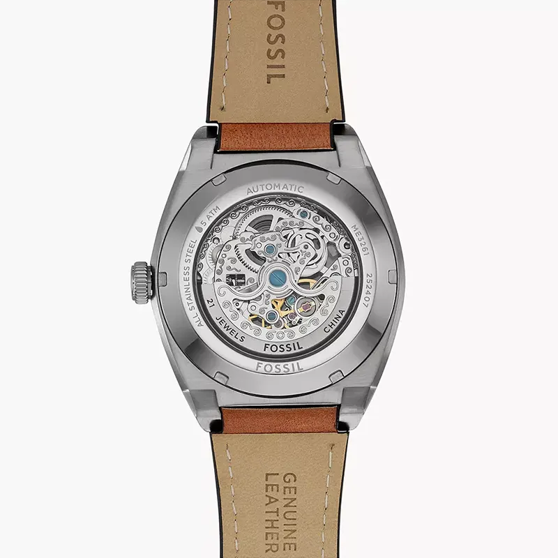 Fossil Everett Automatic Green Dial Brown Leather Men's Watch | ME3261