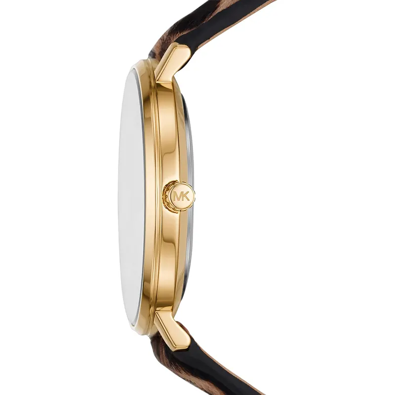 Michael Kors Pyper Silver Dial Leather Ladies Watch | MK4751