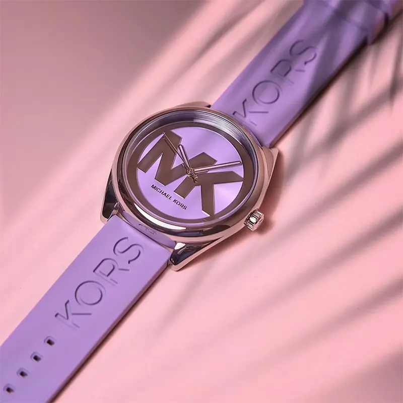 Michael Kors Janelle Purple Dial Purple Silicone Strap Ladies Watch | MK7143