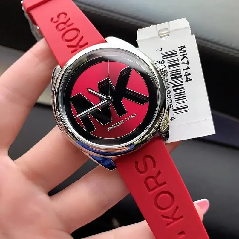 Michael Kors Janelle Red Dial Red Silicone Strap Ladies Watch | MK7144