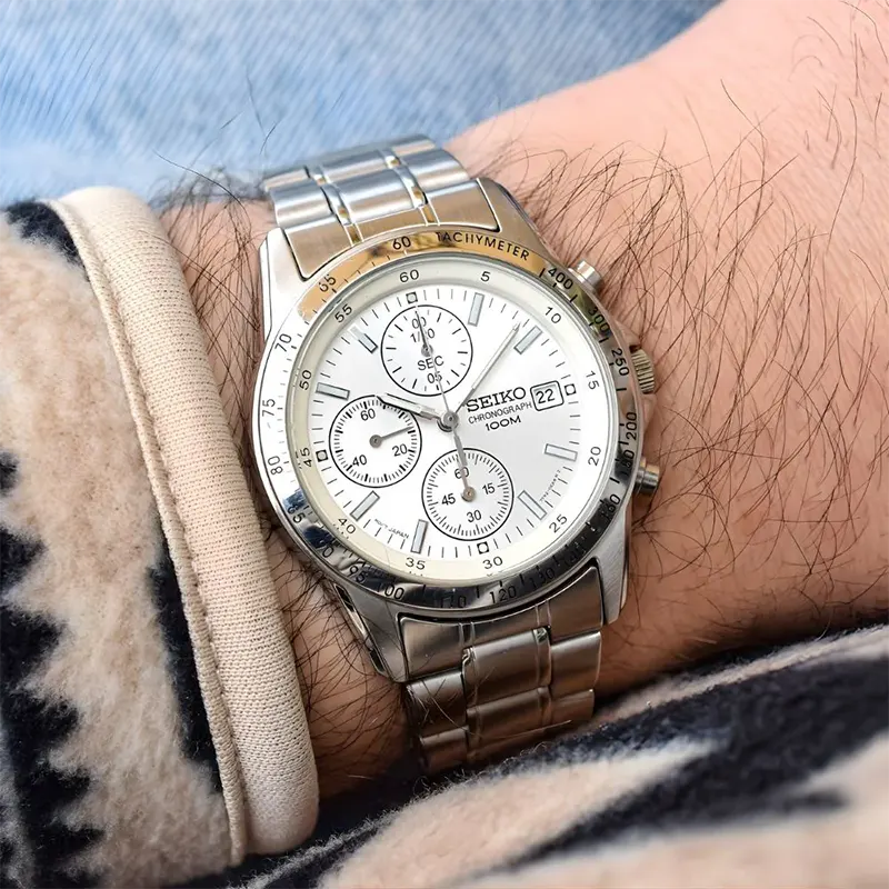 Seiko Spirit Chronograph White Dial Men’s Watch | SBTQ039