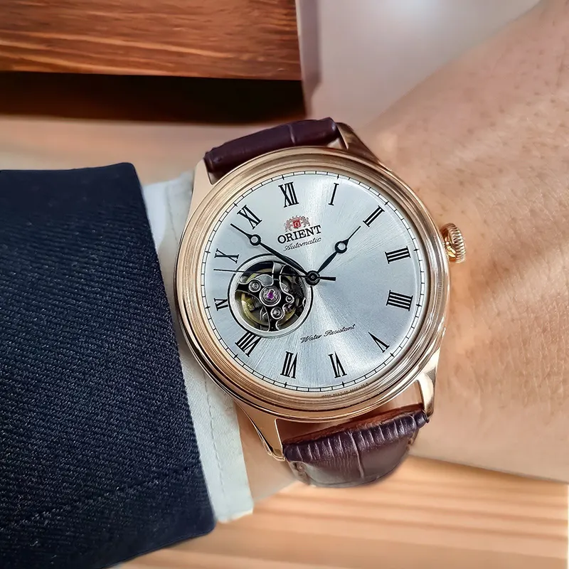 Orient Open Heart Automatic Champagne Dial Men's Watch | AG00001S