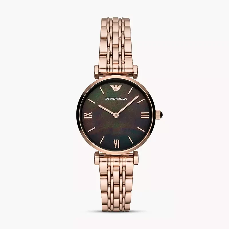 Emporio Armani Gianni T-bar Black MOP Dial Ladies Watch | AR11145