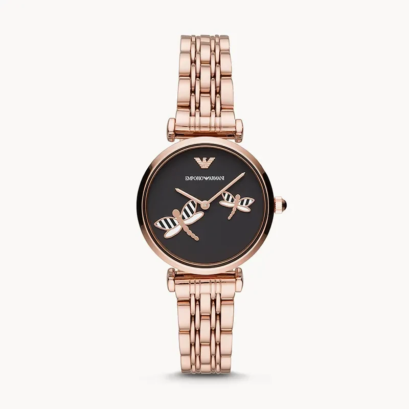 Emporio Armani Gianni T-bar Black Dial Ladies Watch | AR11206
