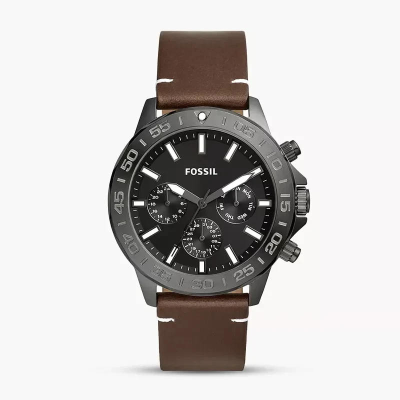 Fossil Bannon Multifunction Black Dial Leather Men’s Watch | BQ2709