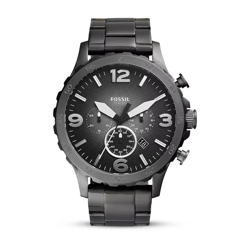 Fossil Nate Chronograph Smoke Dial Men's Watch | JR1437