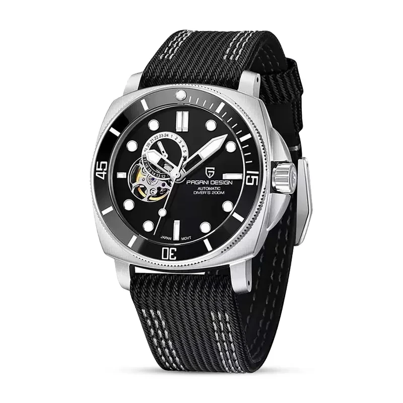 Pagani Design PD-1736 Open Heart Automatic Black Men's Watch