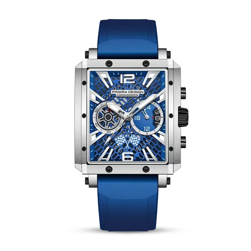 Pagani Design PD-1725 Racing Series Blue Silicone Strap Men's Watch
