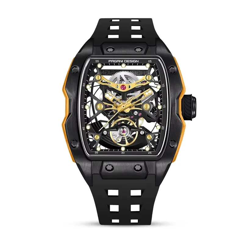 Pagani Design Skeleton Automatic Rubber Strap Men's Watch | PD-YS018