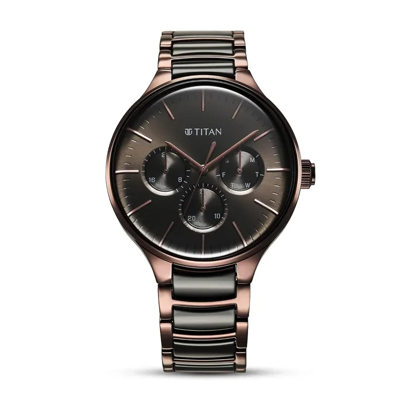 Titan Ceramic Fusion Multifunction Black Dial Men’s Watch | 90148KD05